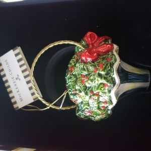 Mackenzie-Childs Courtly Stripe Basket Christmas Tree Ornament